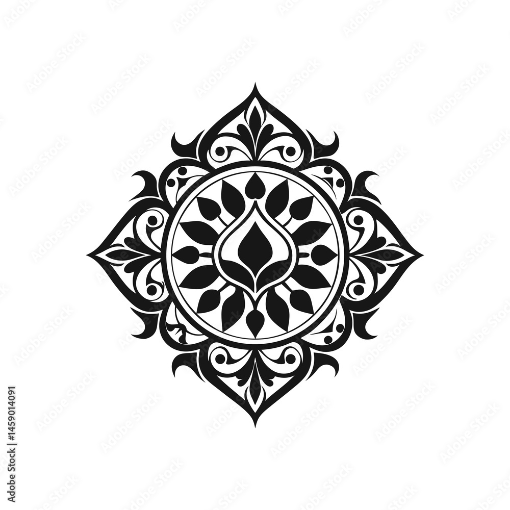 seamless ornament element design on alpha icon of silhouette vector illustration on white background seamless ornament element design on alpha icon of silhouette vector illustration on white background
