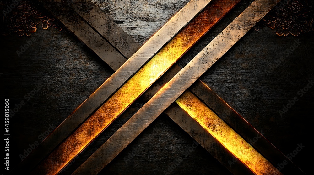 Abstract metal design with fiery lines Abstract metal design with fiery lines