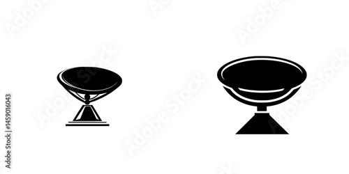 Flat black icons representing simple objects on a white background displaying minimalist design aesthetics