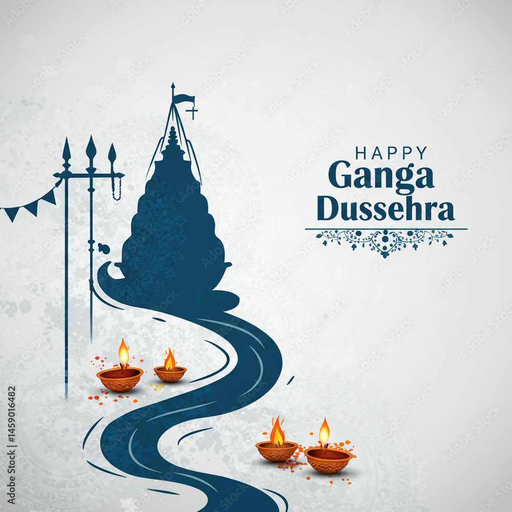 Happy Ganga Dussehra Festival Design