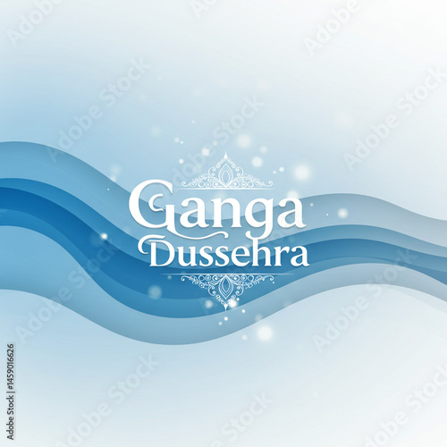 Ganga Dussehra Festival Blue Waves Design