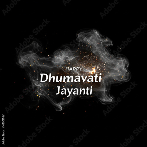 Obraz na płótnie Happy Dhumavati Jayanti Smoke Sparks w salonie