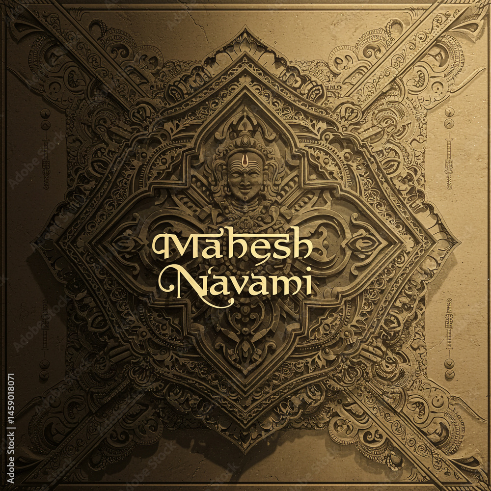Intricate Mahesh Navami Stone Carving