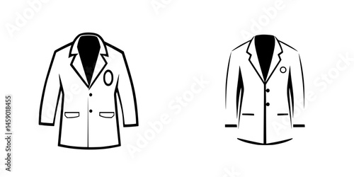 Flat black icon showcasing different styles of formal jackets, highlighting unique features and details