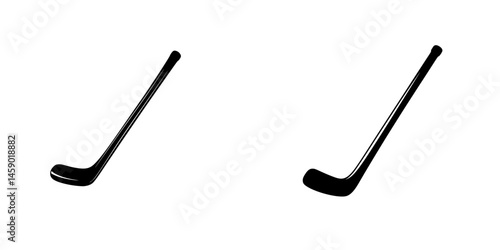 Black hockey stick icons suitable for sports design or team branding in vector format