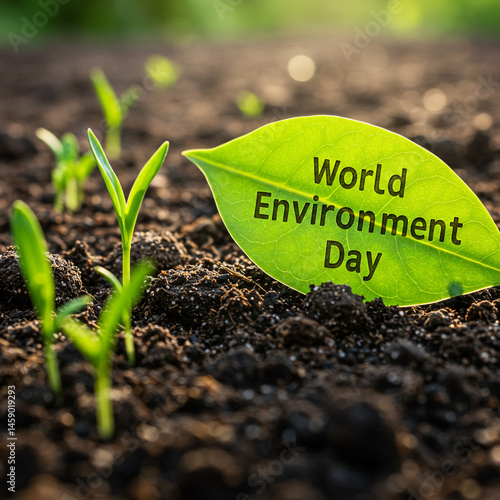 Obraz na płótnie World Environment Day: Seedlings Growing w salonie