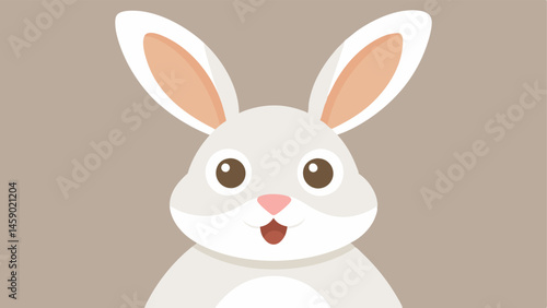 Surprised Rabbit A rabbit with large wide eyes that appear startled and its long ears perked straight up. The expression is one of surprise with a small open mouth and a few tooth