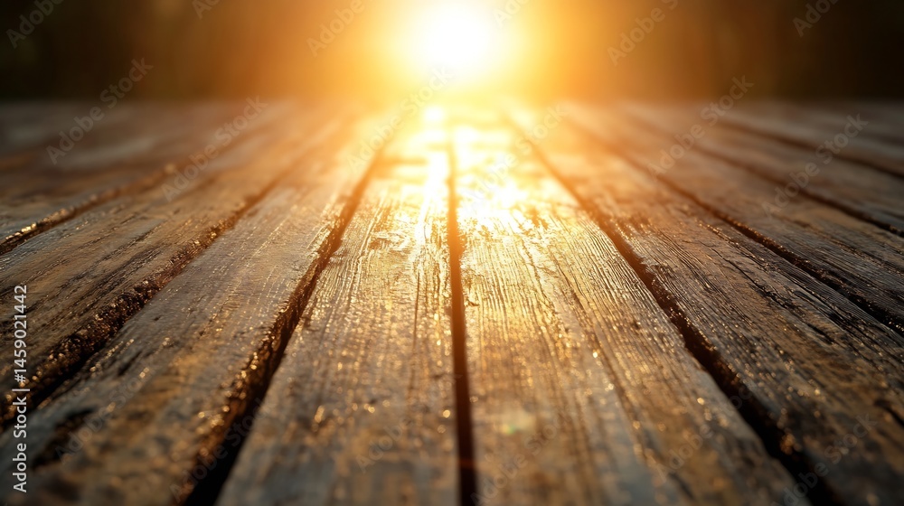 Warm sunlight illuminates a weathered wooden surface, showcasing the rich texture and grain of aged planks, creating a rustic and inviting scene. : Generative AI Warm sunlight illuminates a weathered wooden surface, showcasing the rich texture and grain of aged planks, creating a rustic and inviting scene. : Generative AI