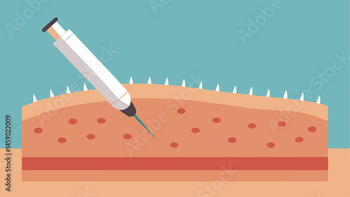 Microneedling Device A sleek representation of a microneedling pen hovering over a skin surface with tiny needles shown to create microchannels.