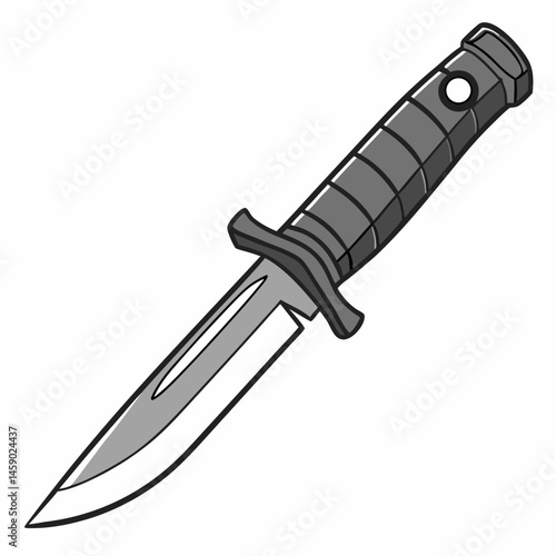 Utility Knife Illustration in Black and Gray Colors  