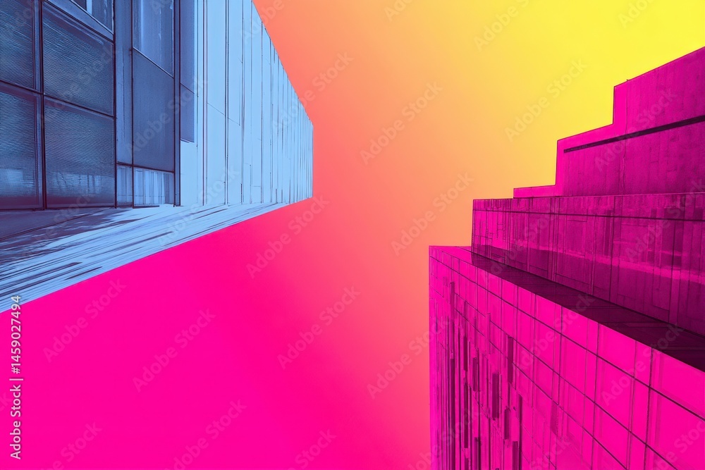 Modern architecture duo tone background Modern architecture duo tone background