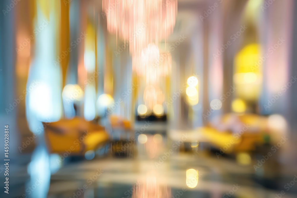 Abstract blur and defocused luxury hotel and lobby interior for background