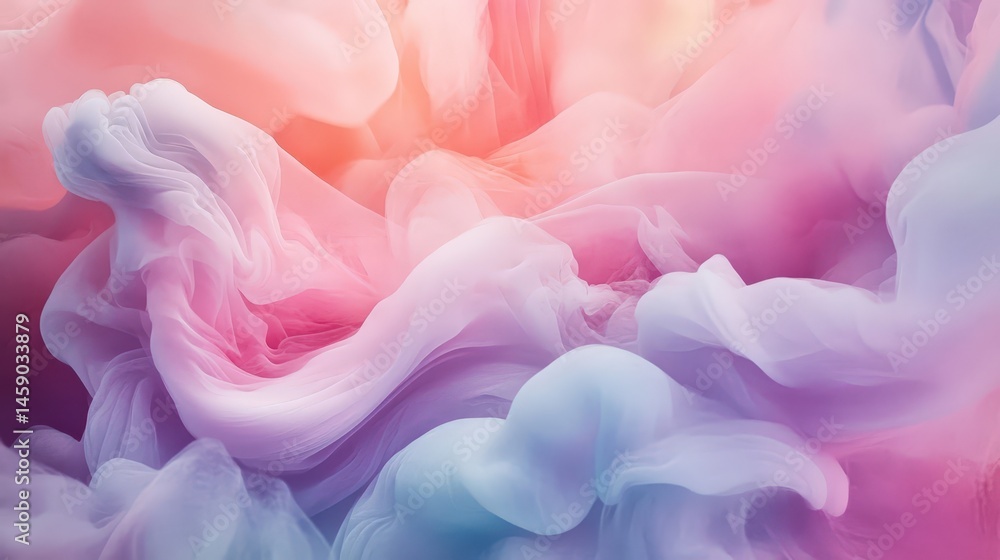 Naklejka premium dreamy watercolor fluid background with soft pastel hues blending in a delicate, cloud-like movement.