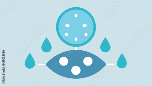 Hydration Effect A vector showing droplets or light rays highlighting the hydrating effect of the exosomeinfused mask demonstrating the moisture benefits for the skin.