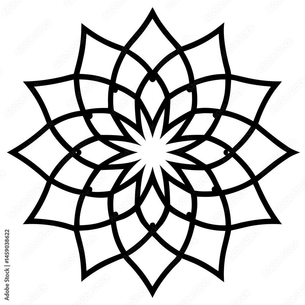 Fototapeta premium Intricate Line Art Cosmos Mandala