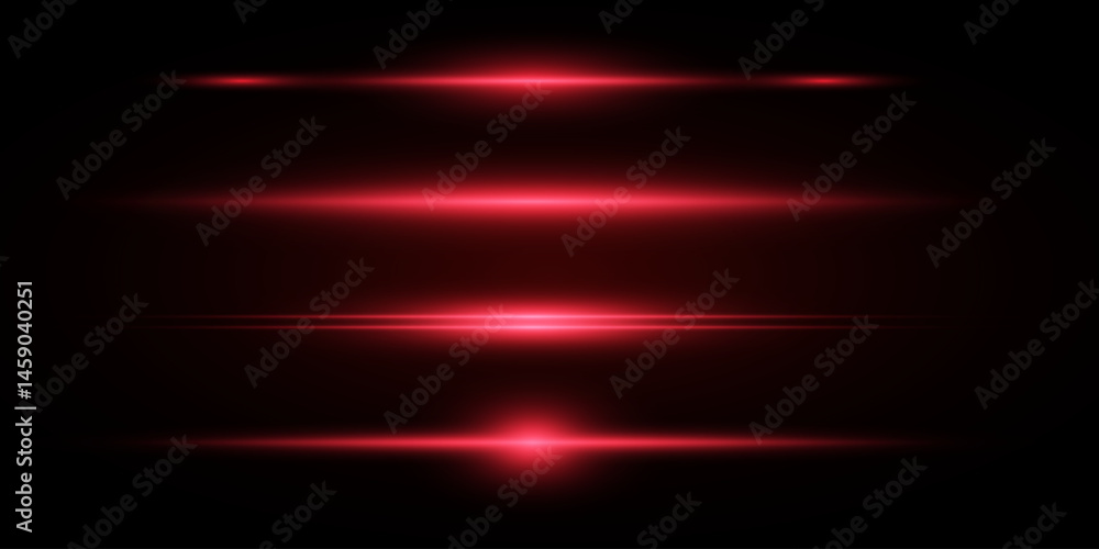 Set of neon light lines.Horizontal flash.Laser light beam.Vector illustration.Vector EPS 10. Set of neon light lines.Horizontal flash.Laser light beam.Vector illustration.Vector EPS 10.