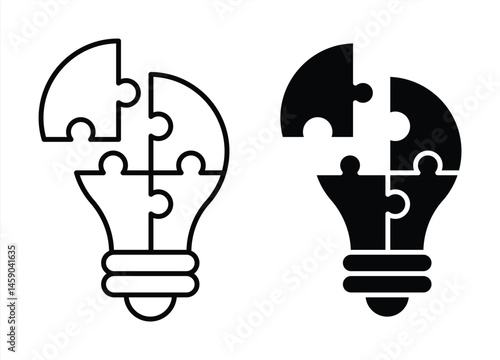 Innovative Light Bulb. Problem Solving and Ideas. Vector Illustration