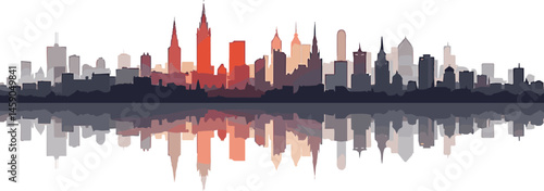 Create a City skyline silhouettes Berlin, Hamburg, Munich, Cologne, Frankfurt am Main, Stuttgart, Panoramas of German cityscape horizon with abstract brutalism geometric pattern, detail urban cityscap