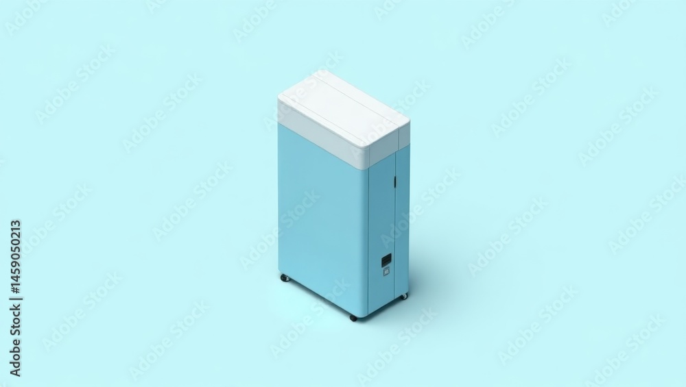Water Chiller For Cold Plunge. Cooling Blue Refuge. Isolated 2D Isometric Illustration. Small blue fridge on blue surface symbolizes refreshing and calming cold plunge refuge. Water Chiller For Cold Plunge. Cooling Blue Refuge. Isolated 2D Isometric Illustration. Small blue fridge on blue surface symbolizes refreshing and calming cold plunge refuge.