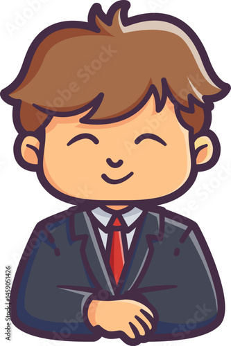 Male kindergarten teacher Vector Illustration Icon. Flat Cartoon Style