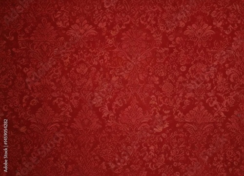 Intricate red damask wallpaper, luxurious texture , design, rich
