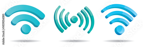 WIFI 3D icons set.