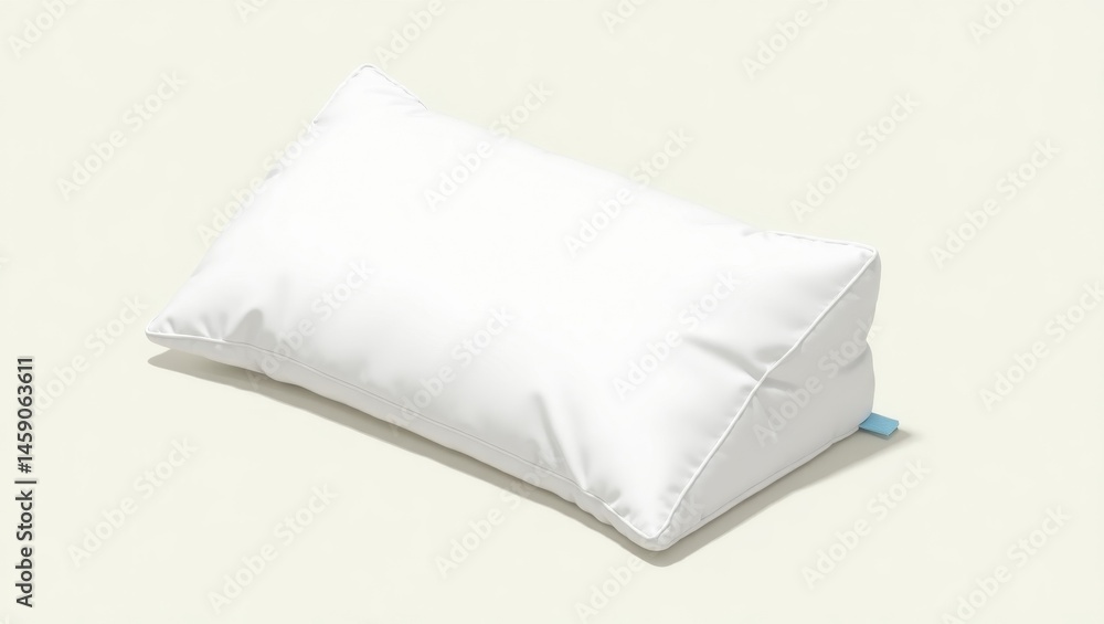 Wedge Pillow. Simple elegance abides. Isolated 2D Isometric Illustration. Simple white pillow with blue tassel exudes understated sophistication and refined comfort. Wedge Pillow. Simple elegance abides. Isolated 2D Isometric Illustration. Simple white pillow with blue tassel exudes understated sophistication and refined comfort.