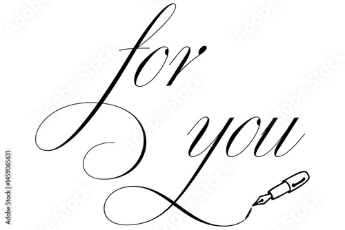 手書きの筆記体で書いたような、for you（あなたへ）のレタリング（カリグラフィー）によるロゴマーク
