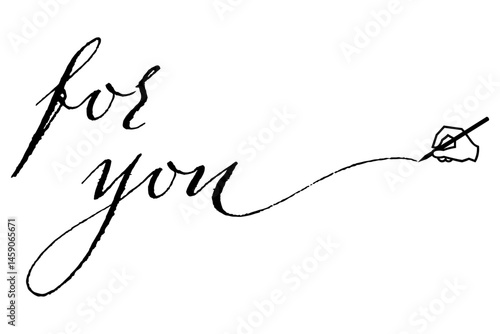 手書きの筆記体で書いたような、for you（あなたへ）のレタリング（カリグラフィー）によるロゴマーク
