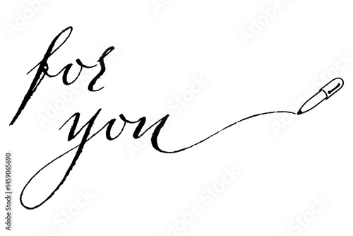 手書きの筆記体で書いたような、for you（あなたへ）のレタリング（カリグラフィー）によるロゴマーク
