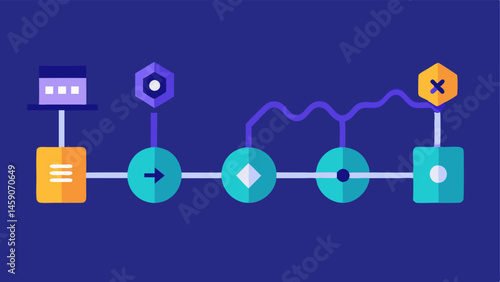 Exeion Pipeline A pipeline graphic showing different stages of a transaction flowing smoothly from top to bottom with smart contracts represented at each juncture illustrating