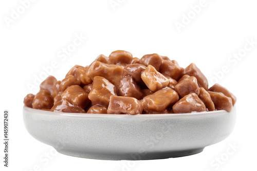 Wet Food for Dogs and Cats in a Bowl Isolated