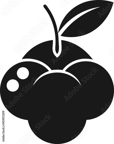 Aronia icon Silhouette vector on transparent background