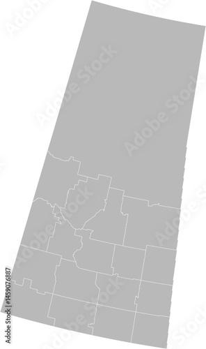 Saskatchewan, Canada – administrative vector map with census division boundaries (PPT-compatible & fully editable)