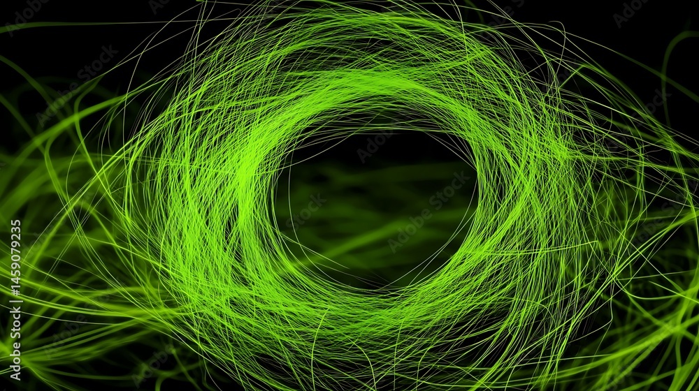 Obraz premium Abstract swirling green circle