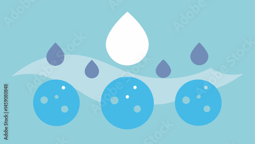 Hydration Fusion Exosomes merging with moisture bubbles as they trate the skin promoting hydration and stimulating collagen production for a plumper appearance.