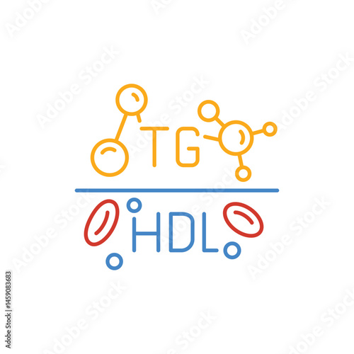 Non-HDL-C blood test icon, pictogram. Outline vector illustration