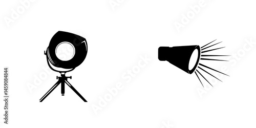 Lighting equipment used in a studio for professional photography and videography during a creative session