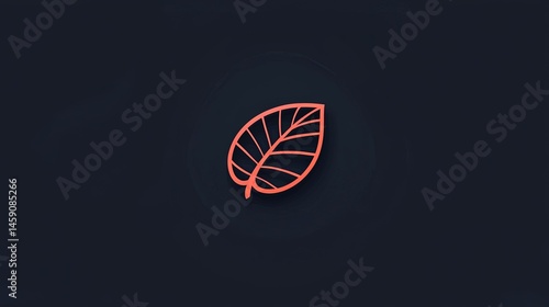 Simple, outlined leaf graphic on a dark background.