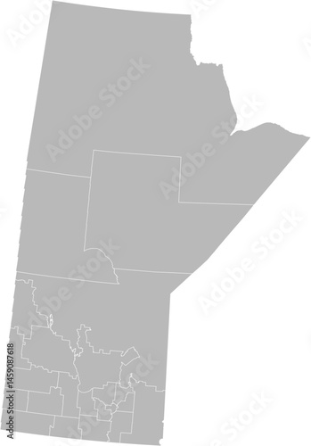 Manitoba, Canada – administrative vector map with census division boundaries (PPT-compatible & fully editable)