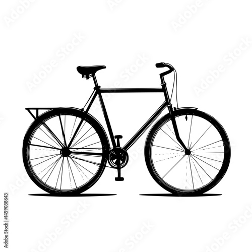 Flat black bicycle icon suitable for digital design and creative projects