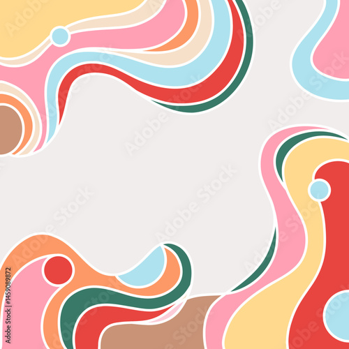 Colorful Abstract Flowing Shapes Background	
