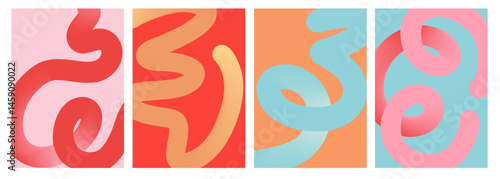Fun Swirl Wave Art Templates for Branding and Ads