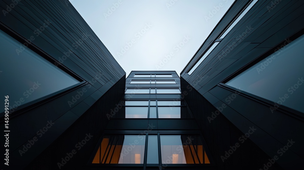 Modern architectural perspective of dark buildings. Modern architectural perspective of dark buildings.