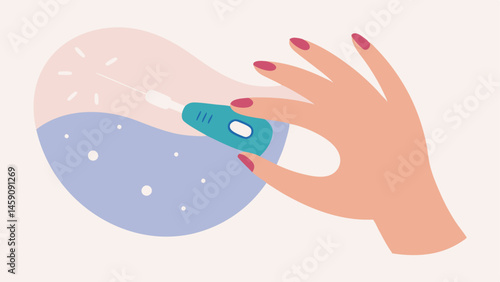 Gentle Technique A soft calming illustration of a hand demonstrating the gentle microneedling motion against the skin depicting a noninvasive approach.