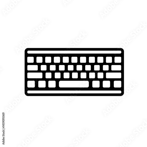 Computer keyboard icon in minimalist style with copy space