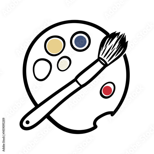 Artist palette and brush illustration for creativity and art design concepts