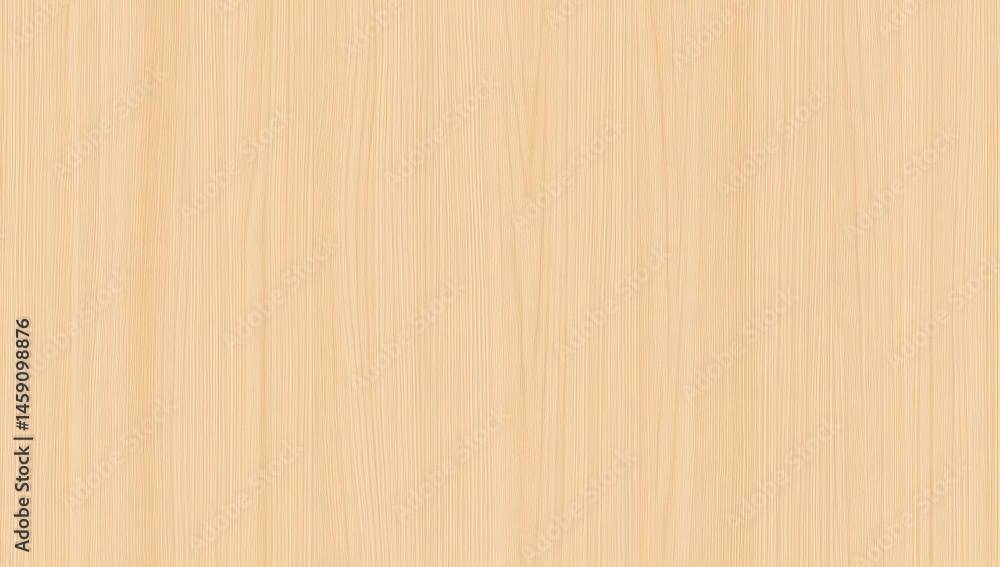 Naklejka premium Light beige wood grain texture. Uniform, smooth surface with vertical wood grain lines