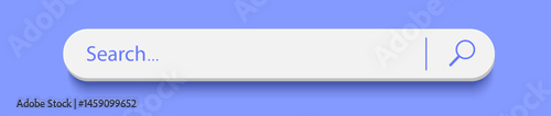3d search bar Internet browser engine on blue background for UI design, website interface element with web icons and push button vector