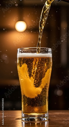 Wallpaper Mural Pouring beer into a pint glass, slow motion feel. Torontodigital.ca